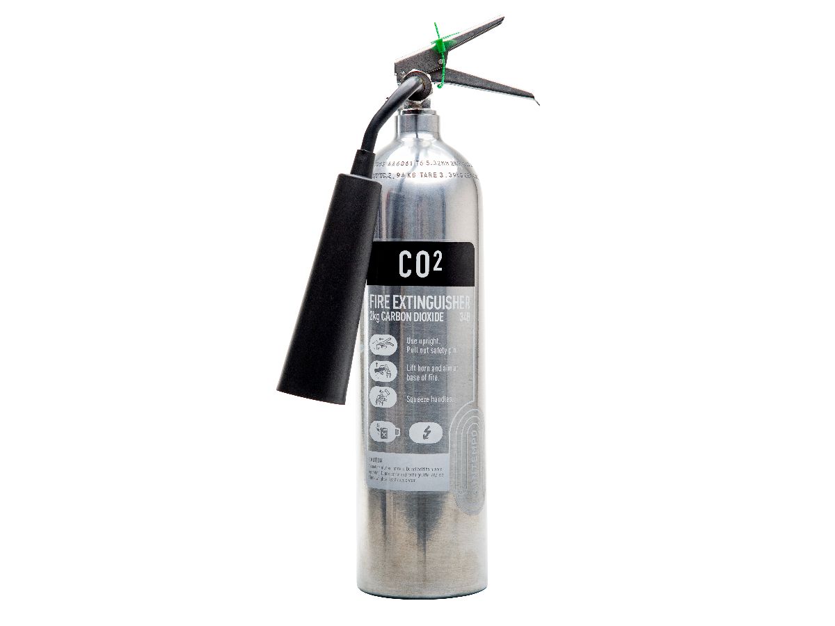 Image of the Contempo 2kg CO2 Stainless Steel Fire Extinguisher piece