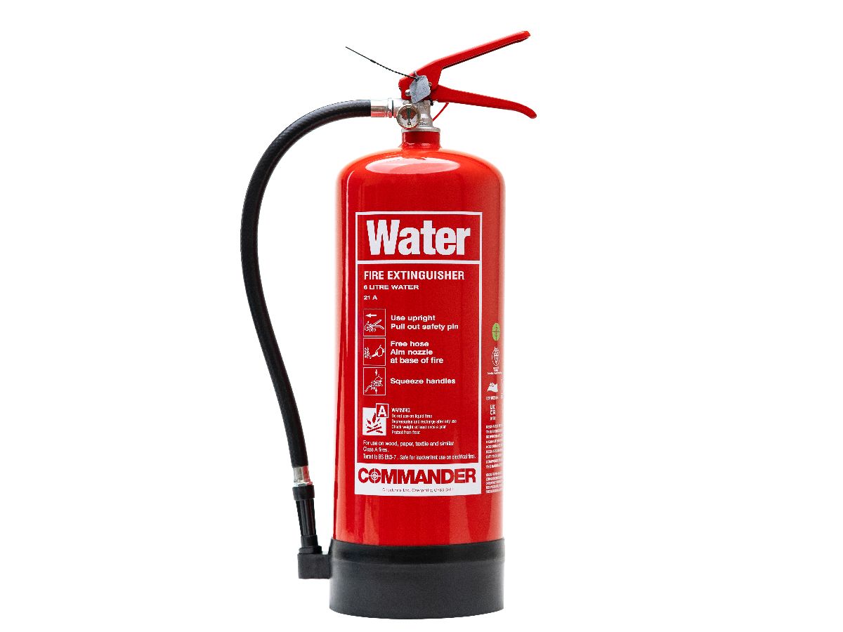 Image of the Commander 6ltr Water Pre-filled Low Freeze Additive Fire Extinguisher piece